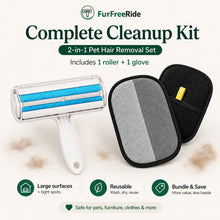 2-in-1 Pet Hair Remover Set – Roller + Glove for Sofa, Car & Clothing