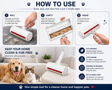Reusable Pet Hair Remover Roller for Couch, Carpet & Car Seats