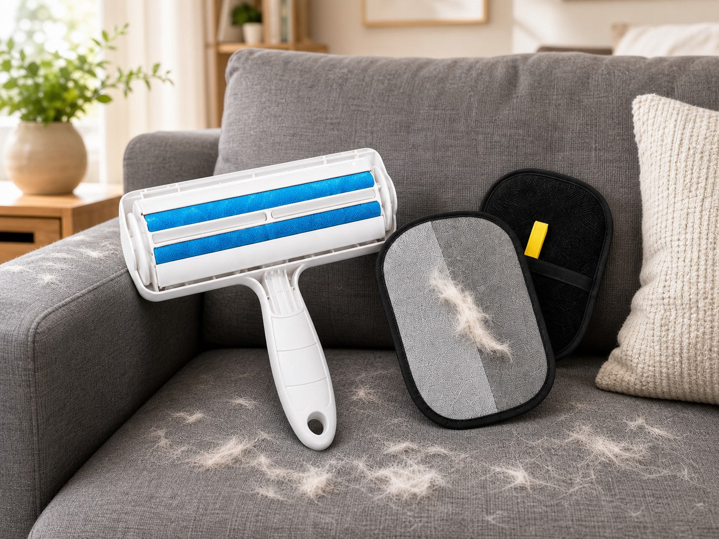 Complete cleanup kit covering large sofa areas