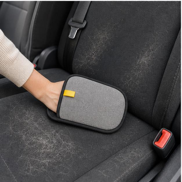Pet hair remover glove for car seats