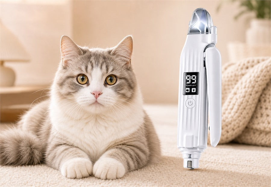 Cat product card for the 2-in-1 LED pet nail grinder