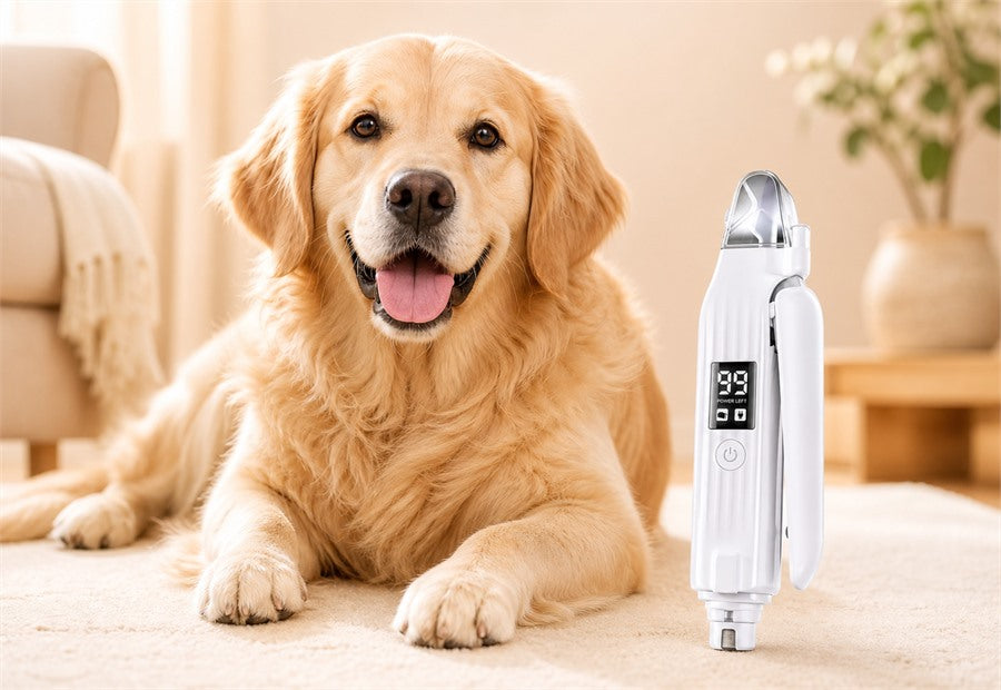 Dog product card for the 2-in-1 LED pet nail grinder