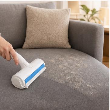 Sofa surface with pet hair